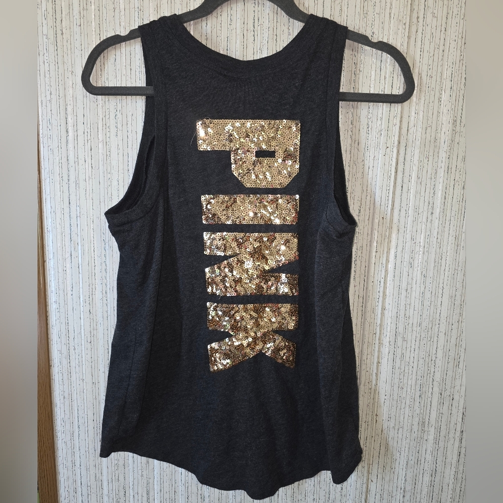 Dark Charcoal Sleeveless Tank with Small Dog Logo